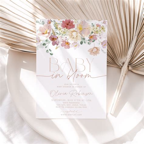 baby in bloom invite